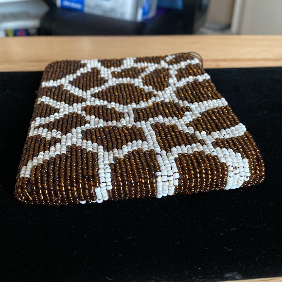 Beaded Brown and White Mini Bag - Picture 8 of 11